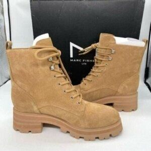 Marc Fisher Women's Lucien Lace Up Suede Boots New